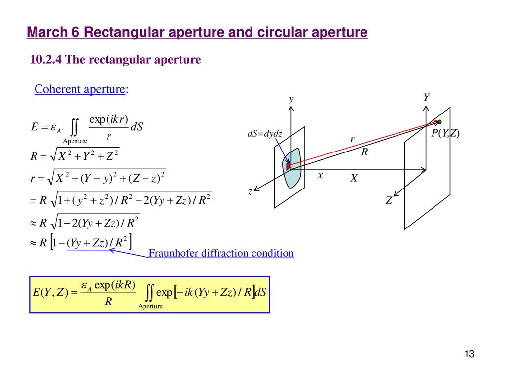 Chapter Diffraction February Fraunhofer Diffraction The Single